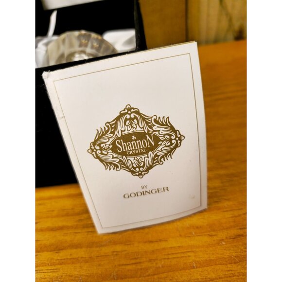 Crystal Perfume Bottle With Lotus Stopper By Shannon Crystal Godinger In Black V - Picture 4 of 16